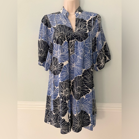 Banana Republic silk floral shift dress baggy chic stylish minimalist retro M - Picture 1 of 9